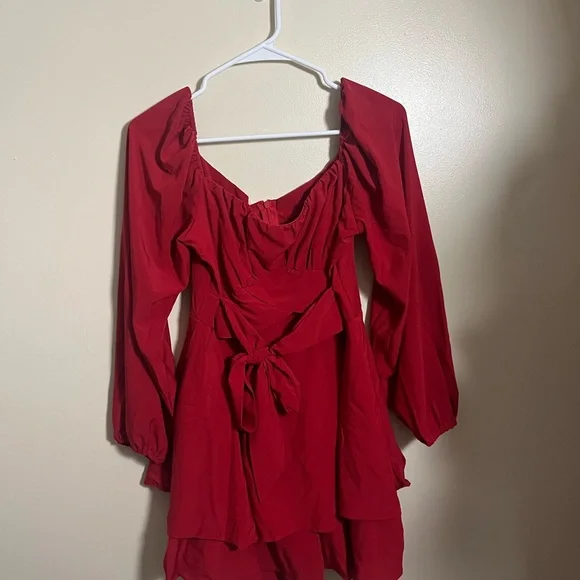 Red Ruffled Romper - Picture 3 of 4